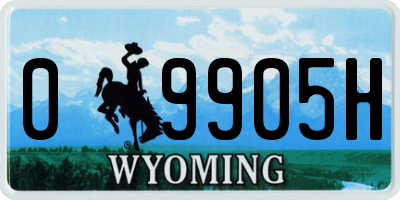 WY license plate 09905H