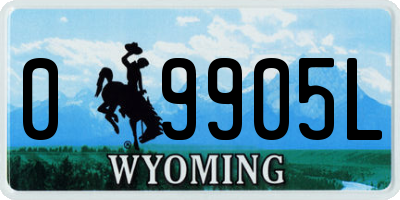 WY license plate 09905L