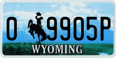WY license plate 09905P