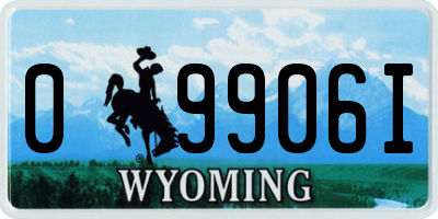 WY license plate 09906I