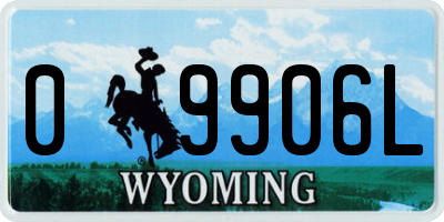 WY license plate 09906L
