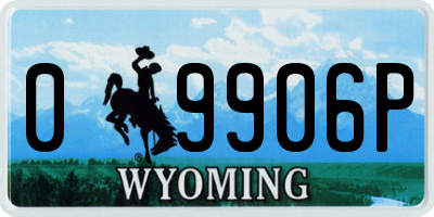 WY license plate 09906P