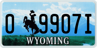 WY license plate 09907I