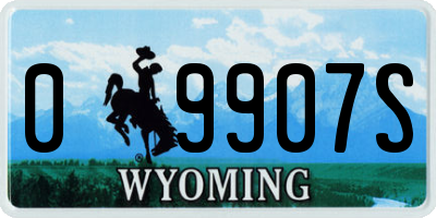 WY license plate 09907S