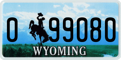 WY license plate 099080