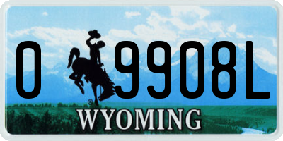 WY license plate 09908L