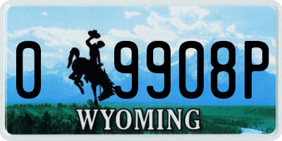 WY license plate 09908P