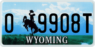 WY license plate 09908T