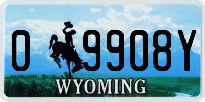 WY license plate 09908Y
