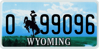 WY license plate 099096