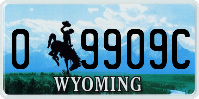 WY license plate 09909C