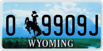 WY license plate 09909J