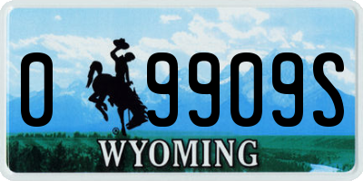 WY license plate 09909S