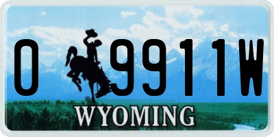 WY license plate 09911W