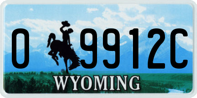 WY license plate 09912C