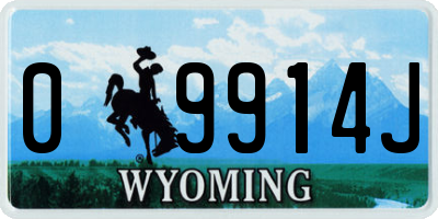 WY license plate 09914J