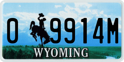 WY license plate 09914M