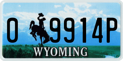 WY license plate 09914P