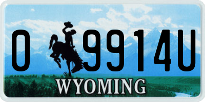 WY license plate 09914U
