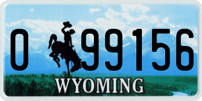 WY license plate 099156
