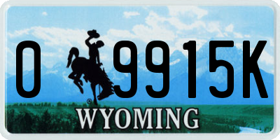 WY license plate 09915K