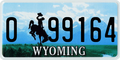 WY license plate 099164