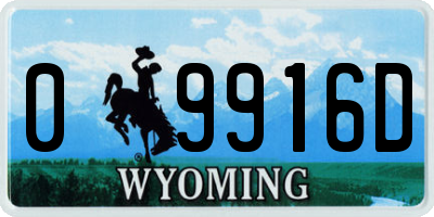 WY license plate 09916D