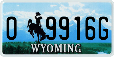 WY license plate 09916G