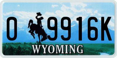 WY license plate 09916K