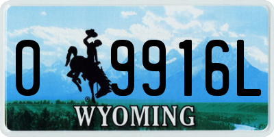 WY license plate 09916L