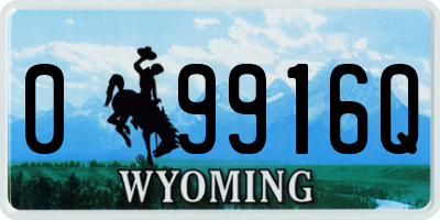 WY license plate 09916Q