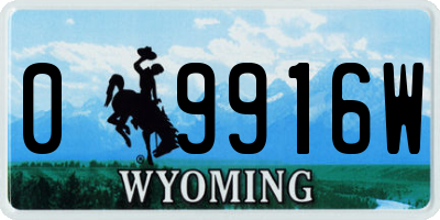 WY license plate 09916W