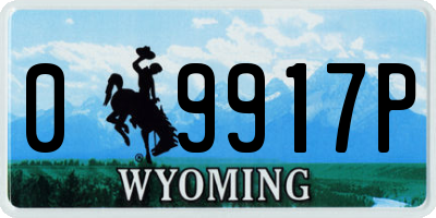 WY license plate 09917P