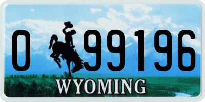 WY license plate 099196