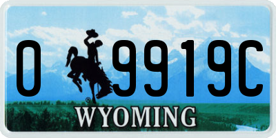WY license plate 09919C