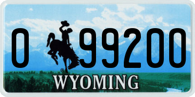 WY license plate 09920O