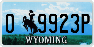 WY license plate 09923P