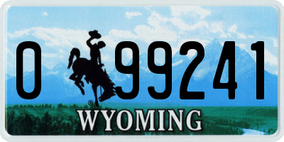 WY license plate 099241