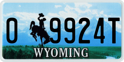 WY license plate 09924T
