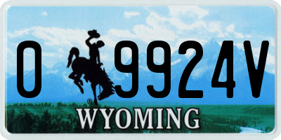 WY license plate 09924V