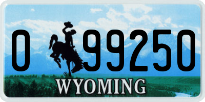 WY license plate 099250