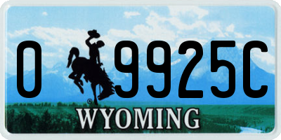 WY license plate 09925C