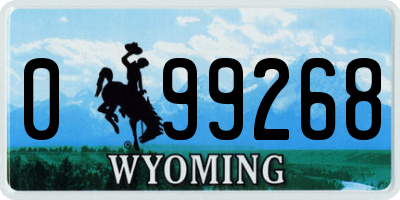 WY license plate 099268