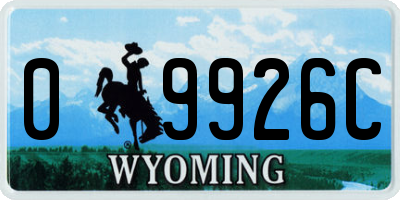 WY license plate 09926C
