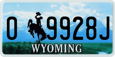 WY license plate 09928J