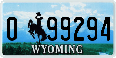 WY license plate 099294