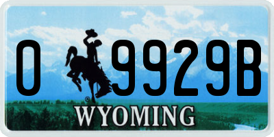 WY license plate 09929B
