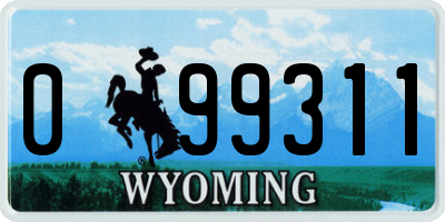 WY license plate 099311