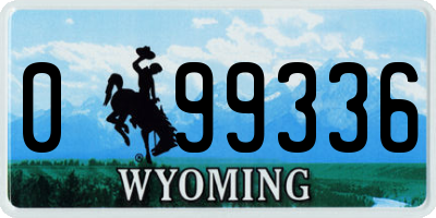 WY license plate 099336