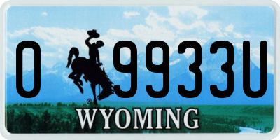 WY license plate 09933U